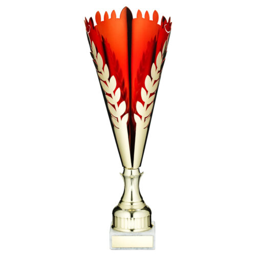 Gold/Red Metal Wreath Trophy Cup