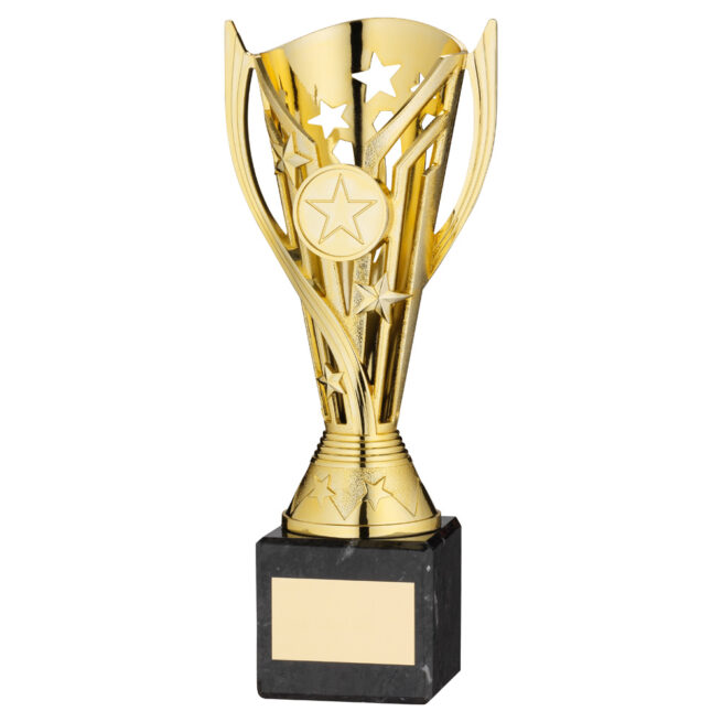 Gold Plastic Cup on Marble Base Trophy
