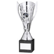 Silver Plastic Football Cup on Marble Base - Image 3
