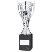 Silver Plastic Football Cup on Marble Base