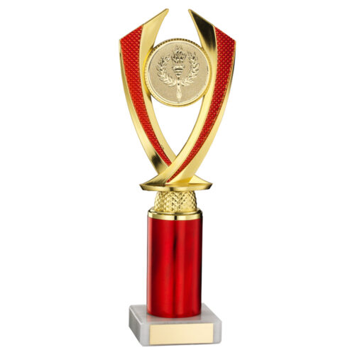 Red/Gold Diamond Column Trophy