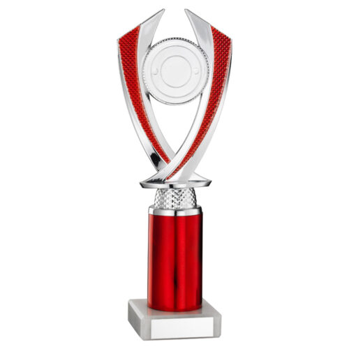 Red/Silver Diamond Column Trophy