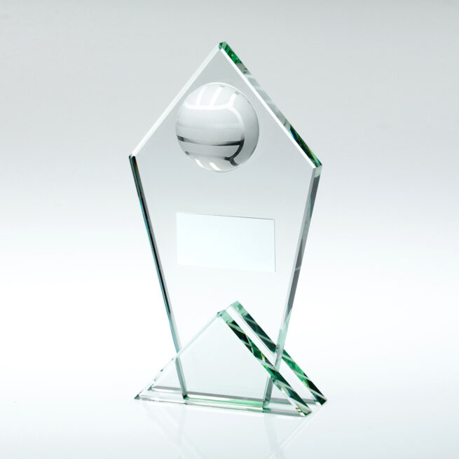 Half Volleyball Jade Glass Pointed Award