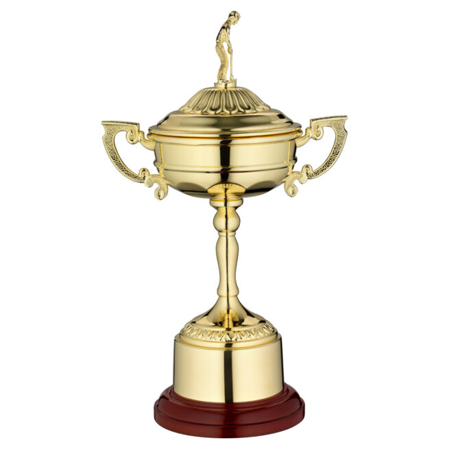 Gold Finish Ryder Cup On Round Base