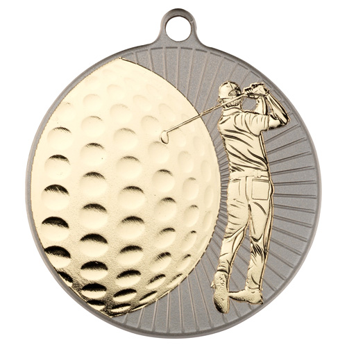 70mm Two Tone Golf Medal