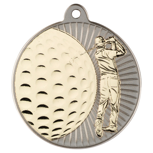 50mm Two Tone Golf Medal