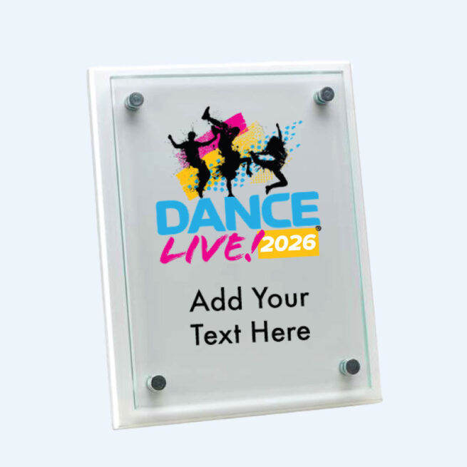 Dance Live White Wood and Glass Wall Plaque