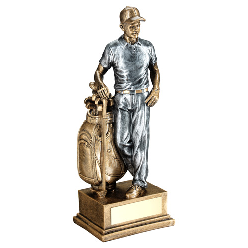 Male Golfer and Bag Trophy