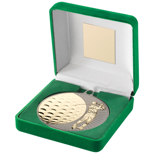 70mm Golf Medal in Green Box