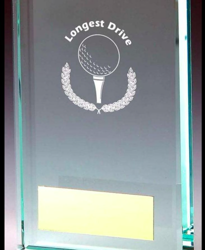 Longest Drive Jade Glass Trophy