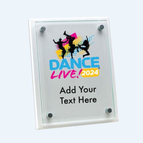 Dance Live White Wood and Glass Wall Plaque