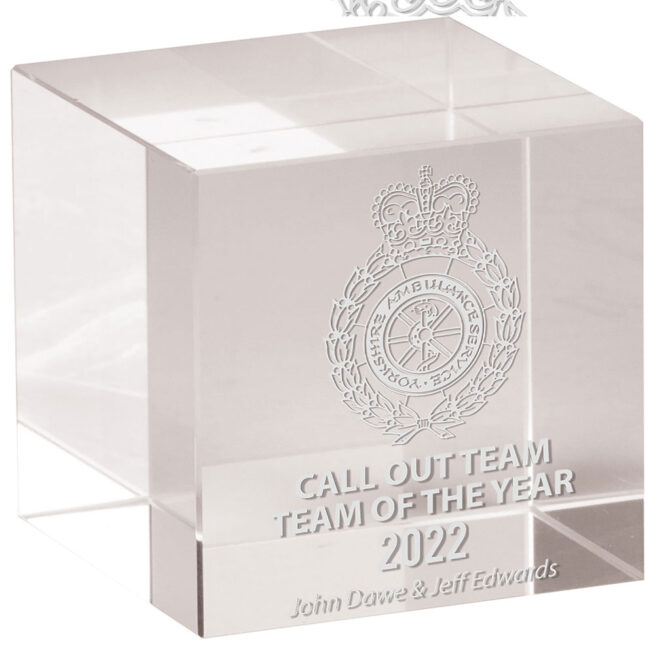 Glass Block Paperweight Award - Image 2