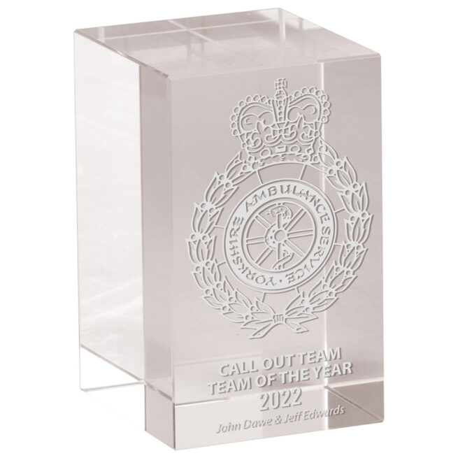 Glass Block Paperweight Award