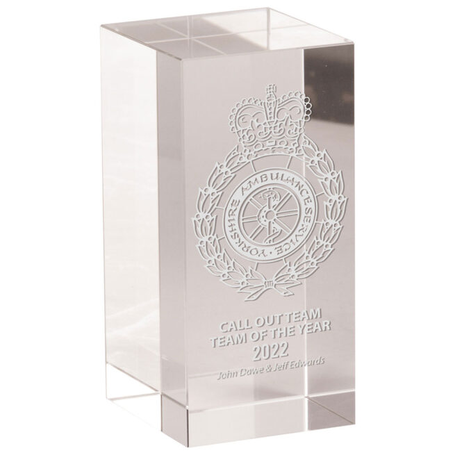 Glass Block Paperweight Award - Image 3