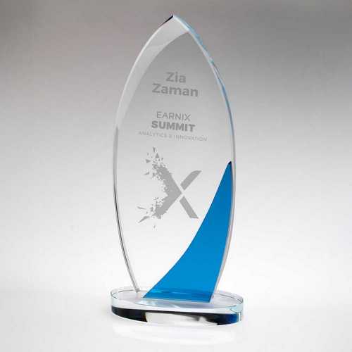 Clear/Blue Glass Eyelet Award