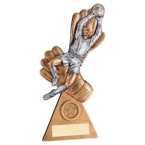 Male Goalkeeper on Gloves Trophy