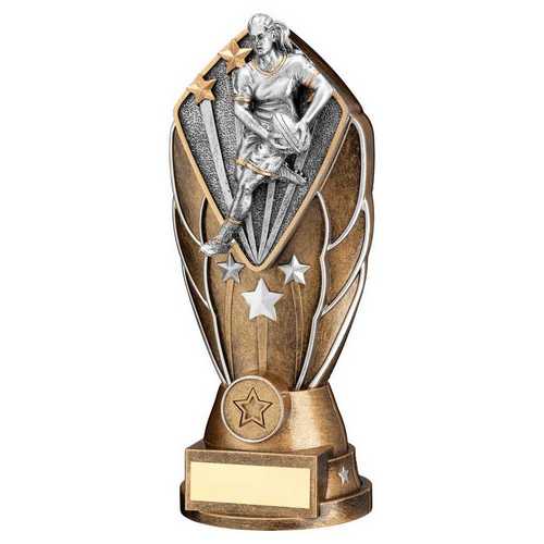 Female Rugby Diamond Column Trophy