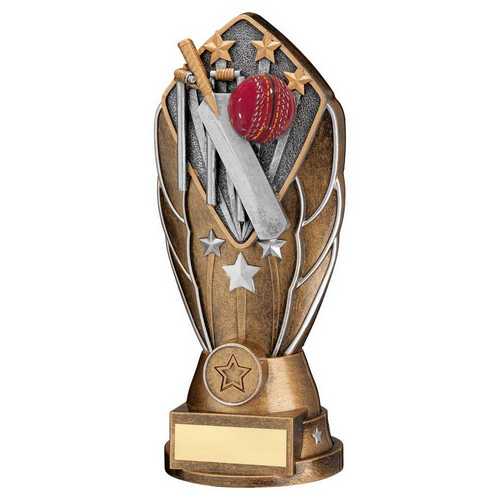 Cricket Bat & Ball Diamond Column Trophy