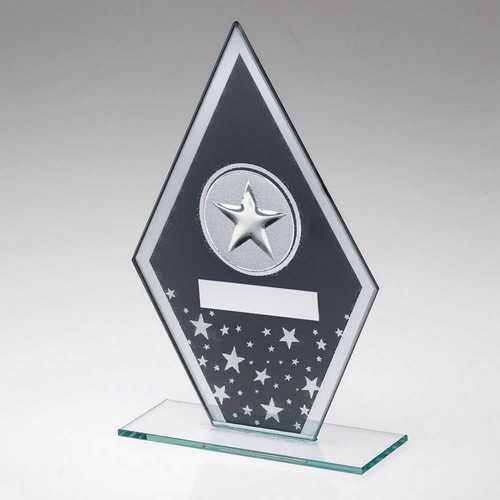 Star Grey/Silver Diamond Glass Trophy