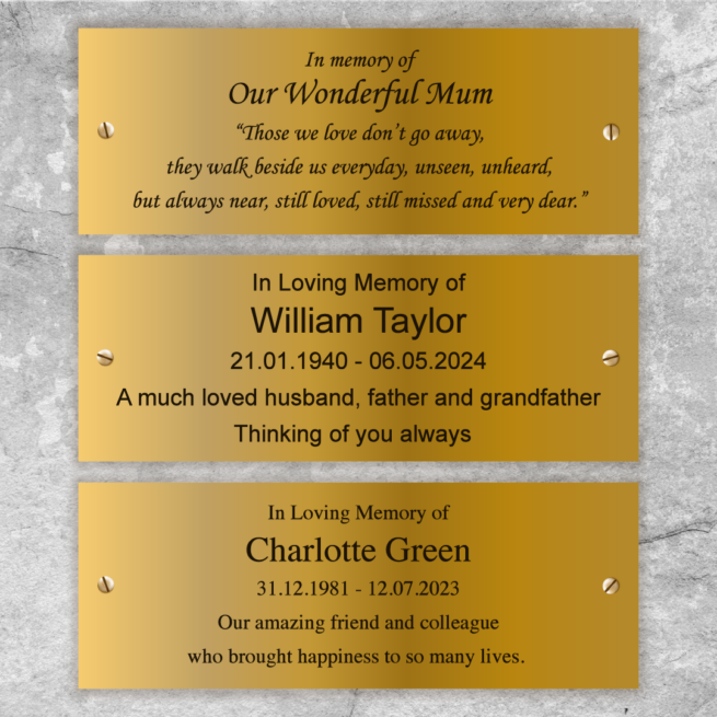 Brass Effect Memorial Bench Plaque - Image 2