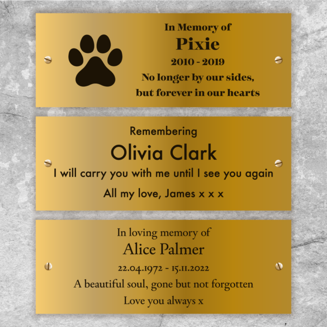 Brass Effect Memorial Bench Plaque - Image 3