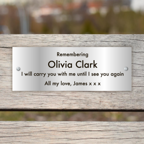 Silver Memorial Bench Plaque