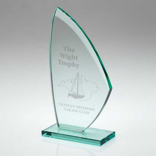 Sail Shaped Jade Glass Award