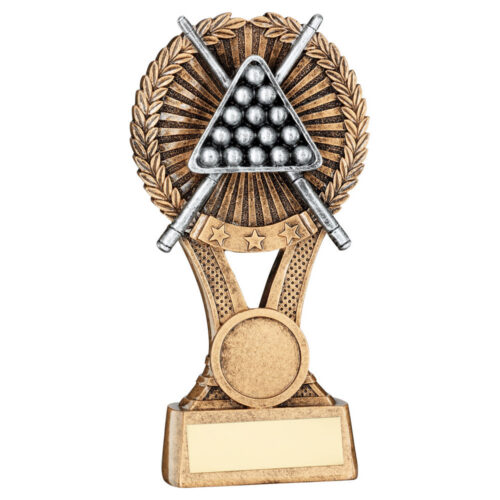 Snooker/Pool Cues & Ball Wreath Trophy