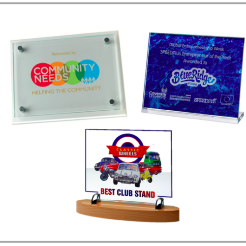GLASS SHIELDS AND PLAQUES