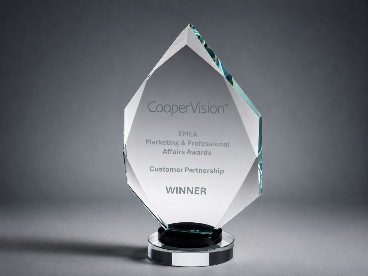 Corporate awards and engraved glass trophies