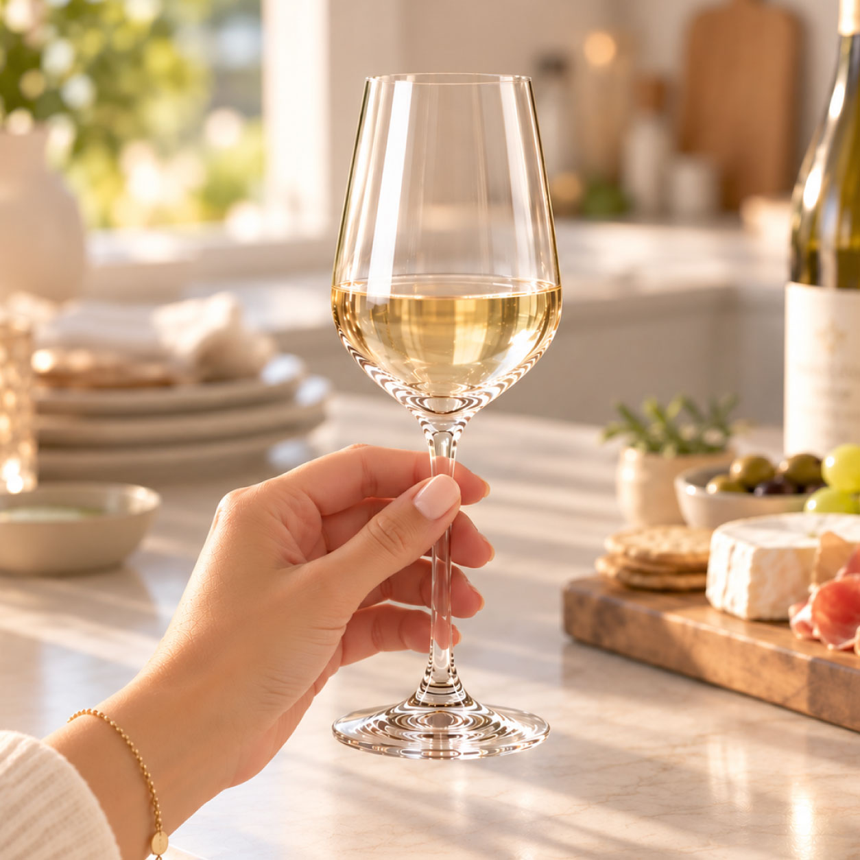 A crystalite wine glass ready to personalise with your own engraving.